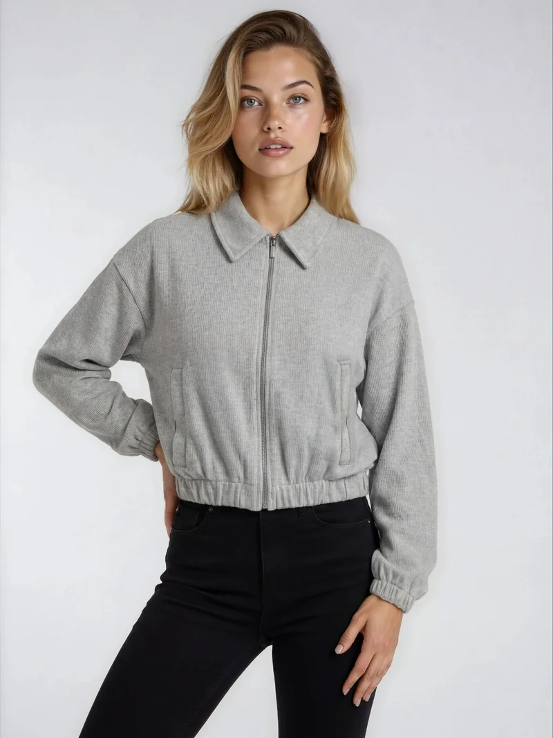 ميكسراي MIXRAY Relaxed Fit Zipper Jacket with Pockets